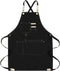 Chef Apron Water Resistant Canvas Cross Back Adjustable Apron for Men Women