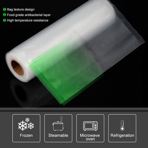 Vacuum Sealer Bags for White Dolphin 2-Pack 10"x16' inch Rolls for Food Srorage Saver Commercial Grage Bag Preservation,BPA free,One Side Texture One Side Smooth