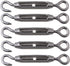BQLZR M4 Stainless Steel 304 Hook & Eye Turnbuckle Wire Rope Tension Pack of 5