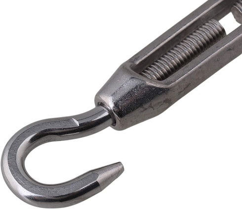 BQLZR M4 Stainless Steel 304 Hook & Eye Turnbuckle Wire Rope Tension Pack of 5