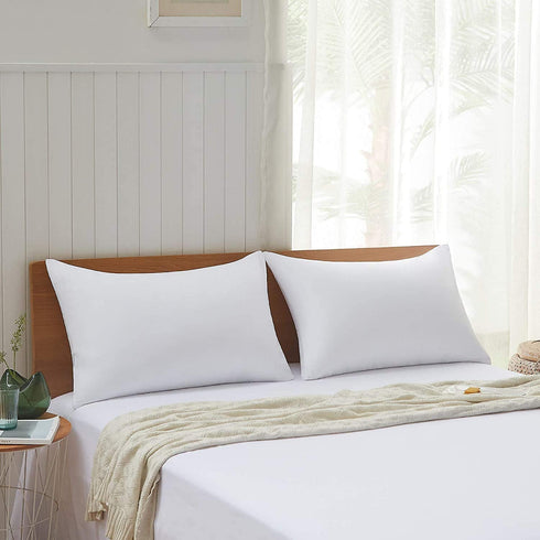 Acanva Bed Pillows 2 Pack Hotel Collection Luxury Soft Inserts for Sleeping-Breathable and Comfortable for Stomach Back Sleepers, Standard (20 in x 26 in (Pack of 2), White 2 Count