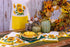Boston International Ceramic Bowl and Stainless Steel Spreader, 4.75 x 2.75-Inches, Colourful Sunflowers