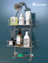 Upgraded! GeekDigg Bathroom Hanging Shower Head Caddy Organizer, Three Tier, Rust Proof Premium Hanger Design With Suction Cups, Hooks, Bath Room Caddies Hang on Showers Head, Shower Organizer, Silver