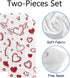 BVOGOS Valentine's Day Bath Hand Kitchen Towels Heart Romantic Face Towel Washcloth Set of 2 Soft Quick Dry Super Absorbent Bathroom Red