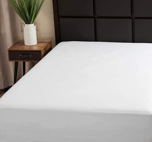 Superity Linen Full Fitted Sheet - 100% Cotton 200 Thread Count, Cool Breathable Soft and Comfortable, Machine Wash and Dry (Full 54x75, White)