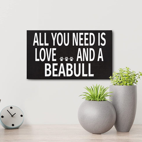 JennyGems Beabull Sign, All You Need Is Love And A Beabull, Wood Sign, 9.5x5.5 Inches, Beabull Mom, Beabull Gifts, Beabull Dogs, Beabull Decor, American Made
