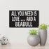 JennyGems Beabull Sign, All You Need Is Love And A Beabull, Wood Sign, 9.5x5.5 Inches, Beabull Mom, Beabull Gifts, Beabull Dogs, Beabull Decor, American Made