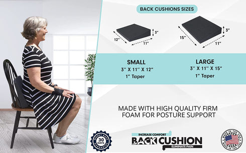 Back Wedge Cushion for Support, Stress Relief, and Posture When Sitting in Chair Or Car (Large Size 15)