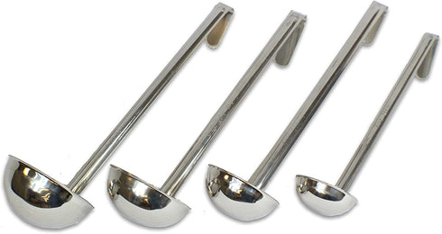 CucinaPrime Set of 4 Stainless Steel Soup Ladle 2 Ounce, 4 Ounce, 6 Ounce, 8 Ounce