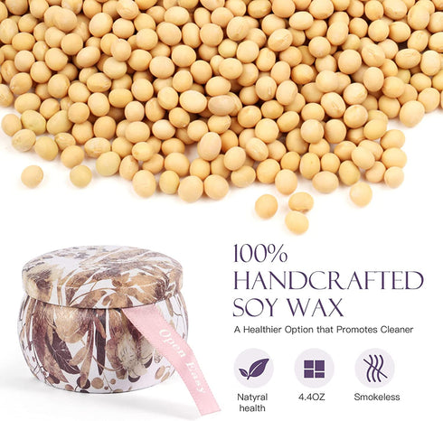Scented Candles Aromatherapy Candles Set for Home Scented 4.4 Oz Soy Wax Jar Candles 4 Packs Portable Travel Tin Candles for Stress Relief, Home Decor, Meditation, Bath, Birthday, Christmas Gifts