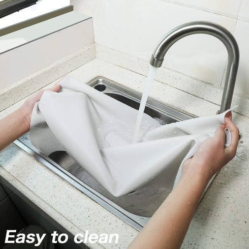 Silicone Baking Mat 24''x20'' Extra Large for Dough Rolling Pastry Fondant Mat Nonstick and Nonskid Heat Resistent, Countertop Protector, Dining Table Mat and Placemat (Extra Large Size, Gray)