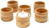 Cedar and Ink Bamboo Tealight Candle Holder, Rustic Centerpiece, Wedding Wood Centerpieces, 6-Pack Wooden Candle Holders, 1.5-Inch-Tall Table Tea Light Holders