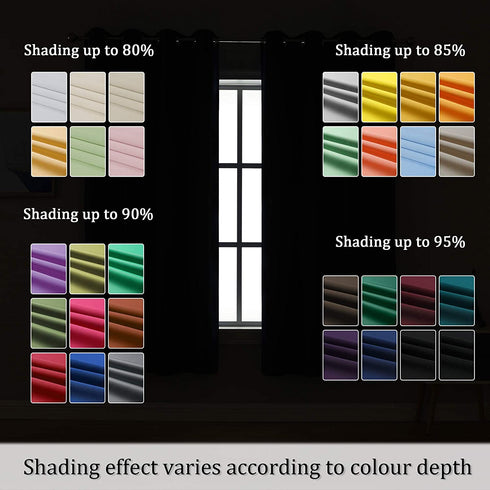 Soft Yellow Blackout Curtains for Bedroom 54 Inches Long Short Solid Room Darkening Window Drapes Thermal Insulated Curtain Panels with Grommet 38W x 54L,2 Panels Desert Mist