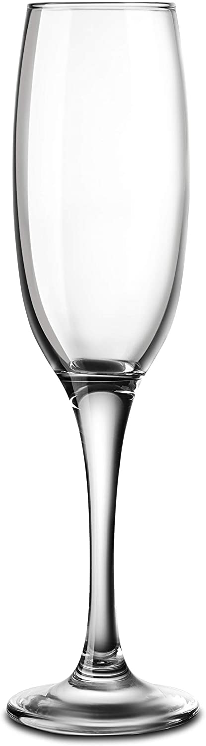 KooK Premium Clear Glass Champagne Flutes, Thin Stem, 7 ounce, Classic Champagne Glasses Pack of 8
