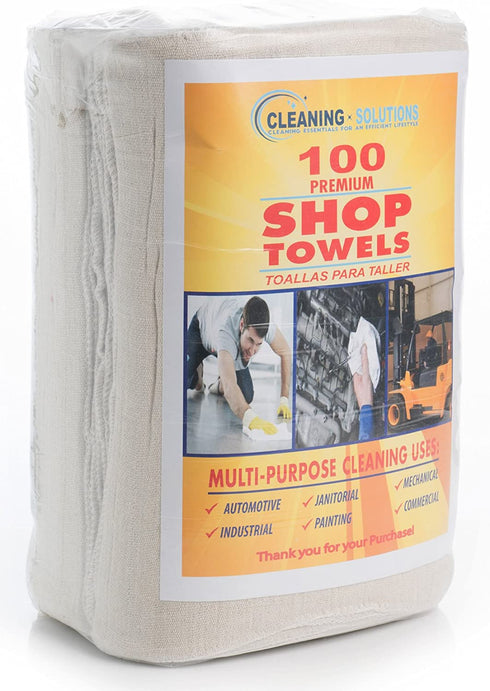Simpli-Magic 79006-100PK Shop Towels 14?x12?, White, 100 Pack
