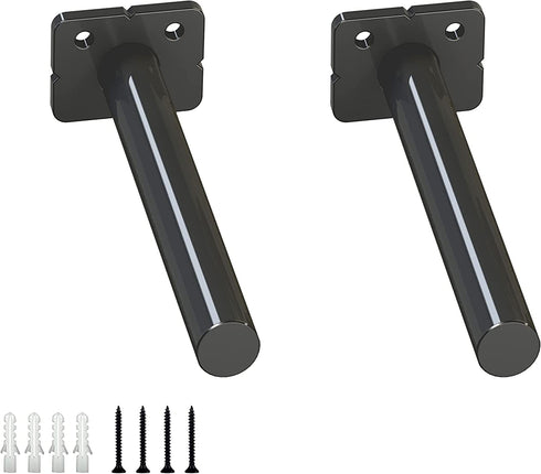 6.25" Solid Steel Floating Shelf Brackets, 2 Pack Heavy Duty Hidden Brackets Blind Shelf Supports with Hardware for Floating Wood Shelves Screws and Wall Plugs Included