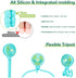 Snawowo Mini Baby Stroller Fan, Handheld Personal Portable Clip On Fan with Flexible Tripod for Stroller Peloton Bike Desk Treadmill Crib Car Seat Outdoor Camping, USB or Battery Powered (LightBlue)