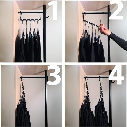 Space Saver Hangers for Smart Closet Organizer (16, Black)