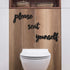 Please Seat Yourself Bathroom Sign 4 Pieces DIY Farmhouse Rest Room Wall Decor Funny Signs for Door Rustic Design Relax Quotes and Sayings for Family and Kids Decorations Wooden Waterproof BLACK