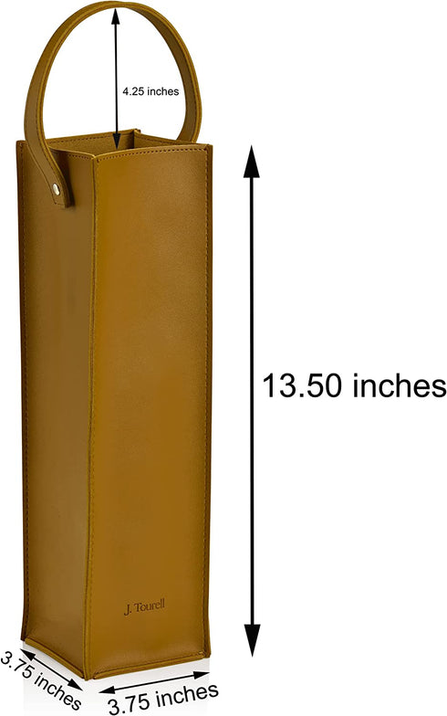J.Tourell Wine Gift Bag Reusable - Wine Bottle Tote Bag, Bottle Carrier for Wine Champagne or Liquor, Single Bottle Wine Bag Gift for Wine Lover (Maroon)
