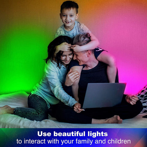 Dalattin Led Lights for Bedroom 50ft , Smart Bluetooth Led Strip Lights That Sync with Music Ambient Lighting for Room, Game, Party (2 Rolls of 25ft)