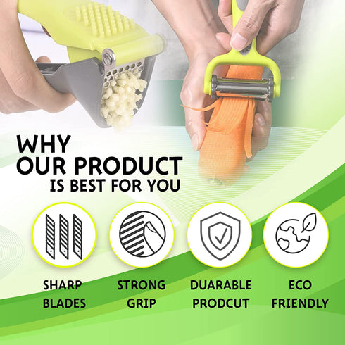 L&N Garlic tool with potato peeler, garlic mincer and crusher, in stainless style, effective and easy to clean