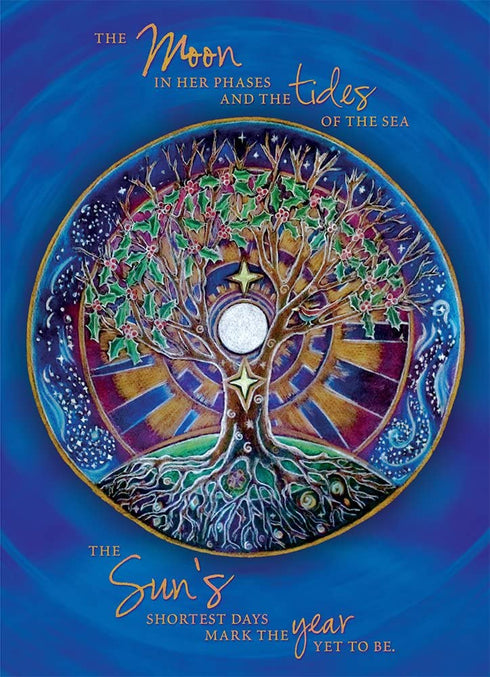 Tree-Free Greetings Solstice Cards and Envelopes, Set of 10, 5 x 7", Winter Solstice Mandala (HB93380)