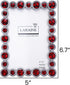 LARAINE Picture Photo Frame 4x6 Rhinestones Metal High Definition Glass Display Pictures for Tabletop Crystal Home Decorative (Red, 4x6)