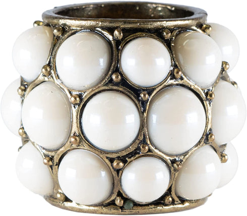 Angel Maya Elegant and Gorgeous Pearl Napkin Rings Set of 6 for Formal or Casual Dining, adds Sophisticated Touch to Your Family Gathering, Dinner Party, Wedding All Other Special Events.