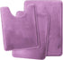 Clara Clark Bathroom Rugs, Velvet Memory Foam Bath Mat, Non-Slip Bath Rugs, Machine Wash, Dries Quickly, Ultra Soft Plush Bath Mats for Bathroom, 3 Piece Set, Lavender Dream