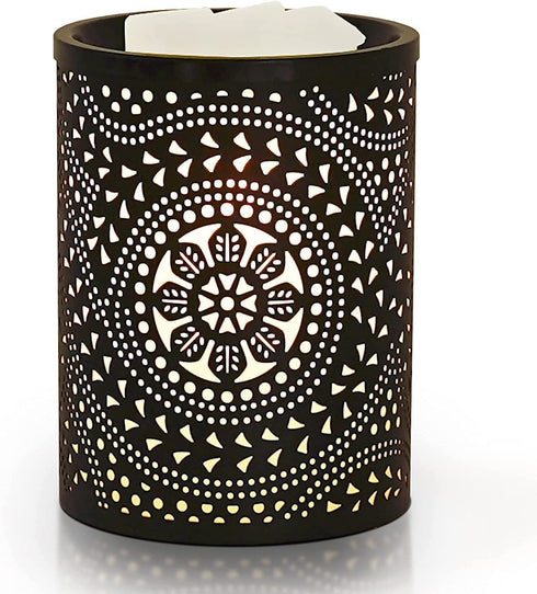 Bobolyn Electric Wax Melt Warmer Metal Wax Burner Wax Cube Melter Fragrance Warmer for Scented Wax & Essential Oil Burner (Lotus Carving)