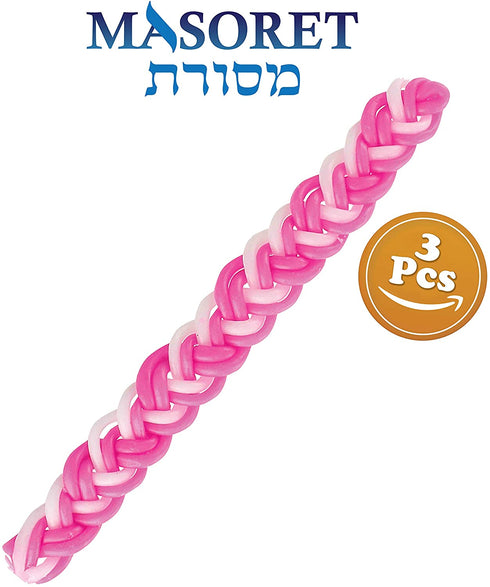 Masoret Pink HAVDALAH Candle: 1 11.8-Inch Braided Multi-Wick Paraffin Candle for Jewish Ceremonies and End of Shabbat