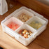 MineSign Snack Container Divided Veggie Serving Tray with Lid Salad Keeper with 4 Removable Boxes Stackable Refrigerator Organizer Bins Food Storage Organizer Produce Saver for Meal Prep