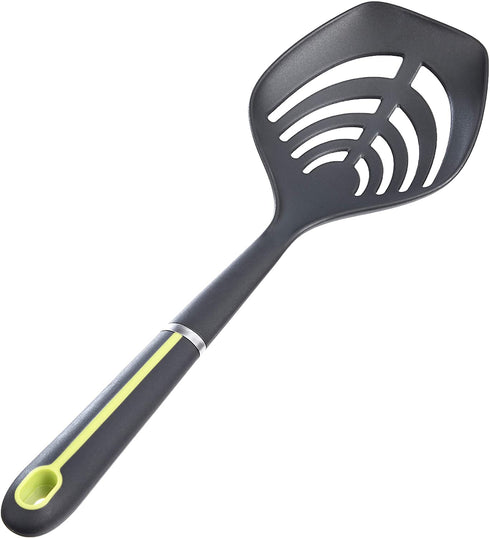 Amazon Basics 5-Piece Nylon Kitchen Cooking Utensil Set, Soft Grip Handle, Grey and Green