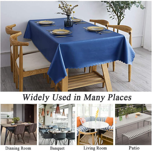 homing Heavy Duty Waterproof Vinyl Tablecloth 52 x 70 Inch Washable Table Clothes for Rectangle Tables, Thick Table Cover for Party, Holiday, Picnic, Outdoors, Royal Blue
