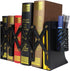 PROWOHO Adjustable Book Ends, Bookends with Removable Pen Holder for Office, Shelves, Desktop File Organizer, Kitchen, School Library and Home, Black