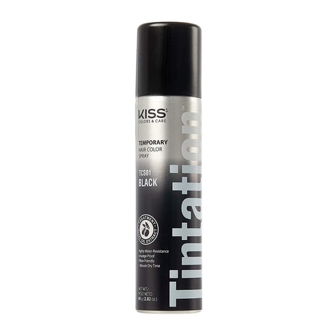 Kiss Root Cover Up Gray Concealer Spray Tintation Temporary Hair Color Spray Root Touch Up Spray Hair Dye 2.82 oz. (Black)