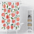 Peach Shower Curtain Pink Fresh Fruit Design Stylish Colorful Watercolor Polyester Fabric Waterproof Washable Durable Shower Curtain with Hooks 72x72 inch for Bathroom