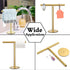 Pynsseu Golden T-Shape Towel Bar Rack Stand Bath Hand Towel Holder Standing SUS 304 Stainless Steel Matte Tower Bar for Bathroom Kitchen Vanity Countertop