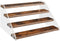 Bcozlux Wood Display Stand, 4 Tier Clear Acrylic Display Shelf Riser Organizer for Vendors, Pop Figures, Cupcakes, Collectibles Storage, Rustic Brown and Black