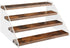 Bcozlux Wood Display Stand, 4 Tier Clear Acrylic Display Shelf Riser Organizer for Vendors, Pop Figures, Cupcakes, Collectibles Storage, Rustic Brown and Black