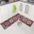 Carvapet 2 Pieces Non-Slip Kitchen Rug Mat Runner Set Doormat Vintage Design Boho Style, Hexagon (15"x47"+15"x23")