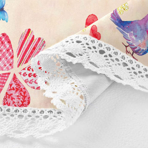 Pfrewn Valentine Heart Round Tablecloth, Pink Truck Mothers Day Flowers Table Cloth Cover Mat, Lace Washable Polyester 60" Dining Decorative for Holiday Home Party Wedding Picnic