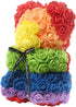 23cm Rose Bear in Box Artificial Rose Flower Bear, Gift for Valentines Day, Wedding, Mothers Day and Anniversary (RED)