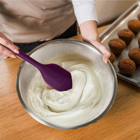 Ovente 6 Pieces Non-Stick Silicone Spatula Set with Heat Resistant & Stainless Steel Core, Dishwasher Safe Premium Utensil with Seamless Design Perfect for Baking Cooking & Mixing, Multi SP2006BBLGOPR