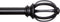 Kenney 5/8" Fast Fit Lilly Easy Install Curtain Rod, Black, 36"-66"