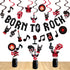 Rock and Roll Party Decorations Set Born to Rock Glitter Banner Rock and Roll Hanging Swirls Rock Star Centerpiece Sticks 1950's Rock and Roll Party Decorations Music Theme Baby 1st Birthday Party Supplies 50s 60s Rock Party Favors Record Wall Decor