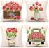 4TH Emotion Spring Tulips Pillow Covers 18x18 Set of 4 Easter Farmhouse Decor Valentines Decoration Mothers Day Cushion Case for Sofa Couch Polyester Linen