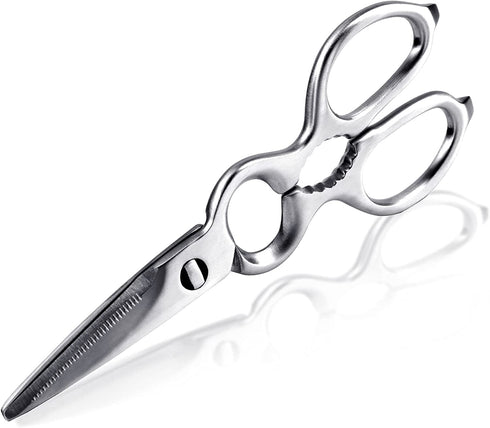 WAK Kitchen Scissors, Multi-Functional Kitchen Shears, Professional Stainless Steel Chopping Scissors, Heavy Duty Come Apart Shears, Easily Cut Poultry, Meat, Fish, Bottle Opener, Nutcracker