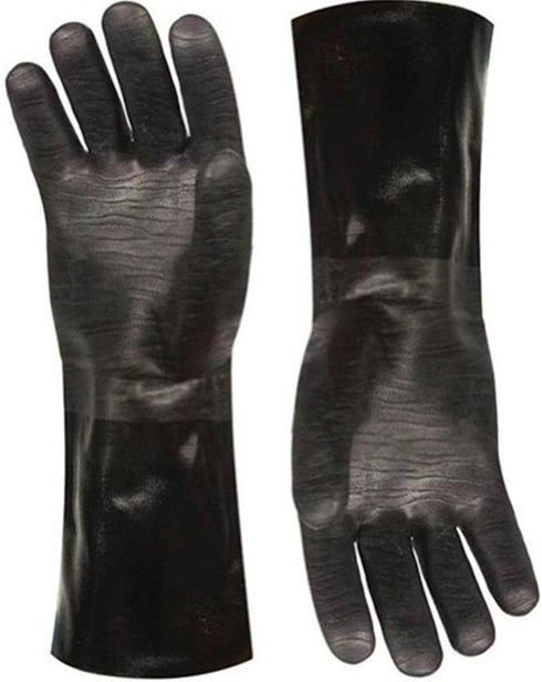 Artisan Griller BBQ Gloves Extreme Heat Resistant Grill Smoker Fryer Oven Kitchen Cooking Gloves. Great Barbecue Smoking Oyster Meat Glove Long XL Waterproof, Oil Resistant -(Size 10/XL Black)